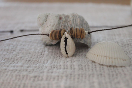 Driftwood Cowrie Necklace
